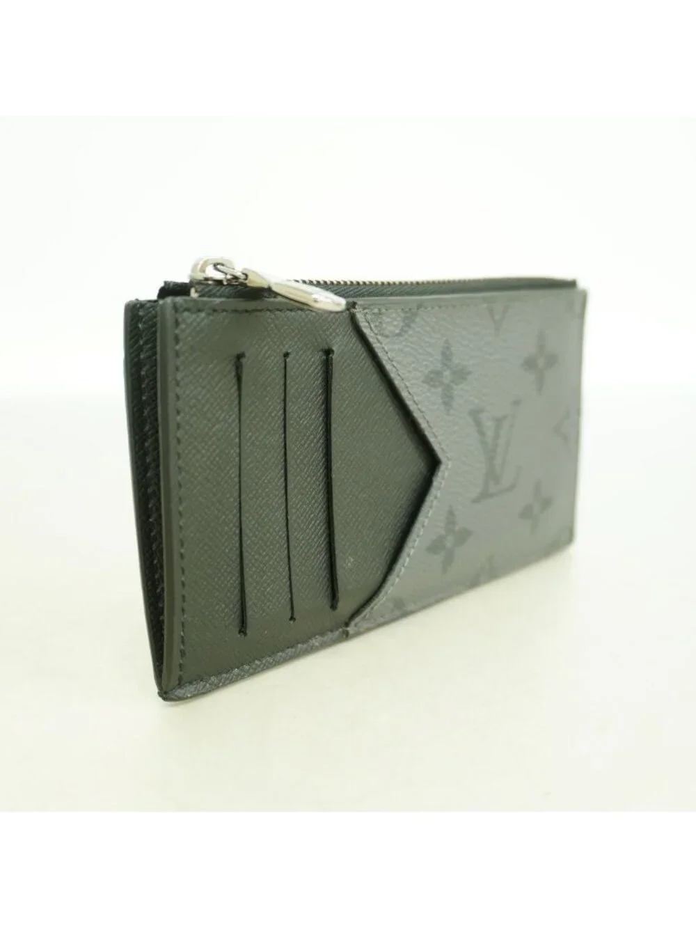 Louis Vuitton Monogram Eclipse Reverse Coin Card Holder Black Gray